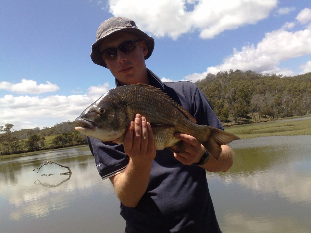Tyson with a bait caught bream. © Carl Hyland